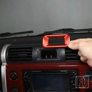 トヨタ FJ クルーザー 2007-21 合金カーセンターコントロールダッシュボードセンター時計装飾フレームステッカーカーアクセサリー