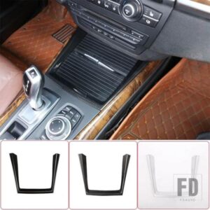 BMW X5 E70 2008-2013 ABS インテリアカーセンターコンソールフレーム装飾水カップホルダーフレームトリムストリップカーアクセサリー