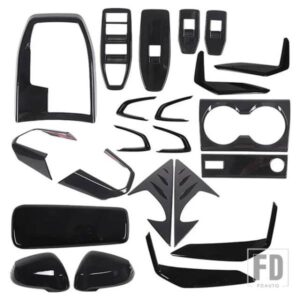 BMW ABS ブラック X1 U10 U11 2023-2024 インテリアキットステアリングホイールダッシュボードコンソールギアシフトパネルカバートリムステッカ