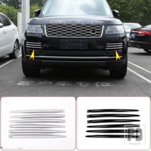 ランドローバー 6個 レンジローバーヴォーグ 2018-2020 ABS クロームフロントフォグランプグリルストリップ装飾ステッカーカーアクセサリー