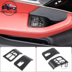 ジャガー ABS カーボン F タイプ 2013-2024 窓ガラスリフトボタン装飾フレームステッカーインテリアアクセサリー