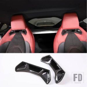 トヨタ GR スープラ A90 2019-2022 カーボン/レッドフロントシートバックトリムカバーステッカーインテリアアクセサリー