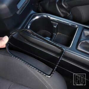 トヨタ タコマ 2016-2021 ABS カーボン/レッドギアレバーリアカップホルダーフレーム装飾ステッカーカーアクセサリー