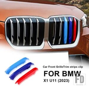 BMW X1 U11 2023 ABS フロントグリルストライプカバーグリッドストリップクリップトリムカバーカーアクセサリー