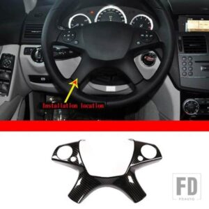 メルセデス ベンツ Cクラス Eクラス W204 W212 2007-2013 ABS カーボンステアリングホイール装飾カバーステッカーカーアクセサリー