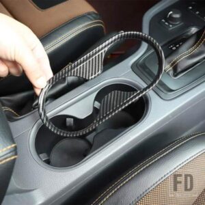 フォード レンジャー WILDTRAK 2015-2021 ABS カーボン車内中央制御水カップホルダーパネルステッカーカーアクセサリー